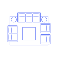 Layouts Living Rooms U Shape Mixed Furniture Sketch Svg Vector, Free Vectors File